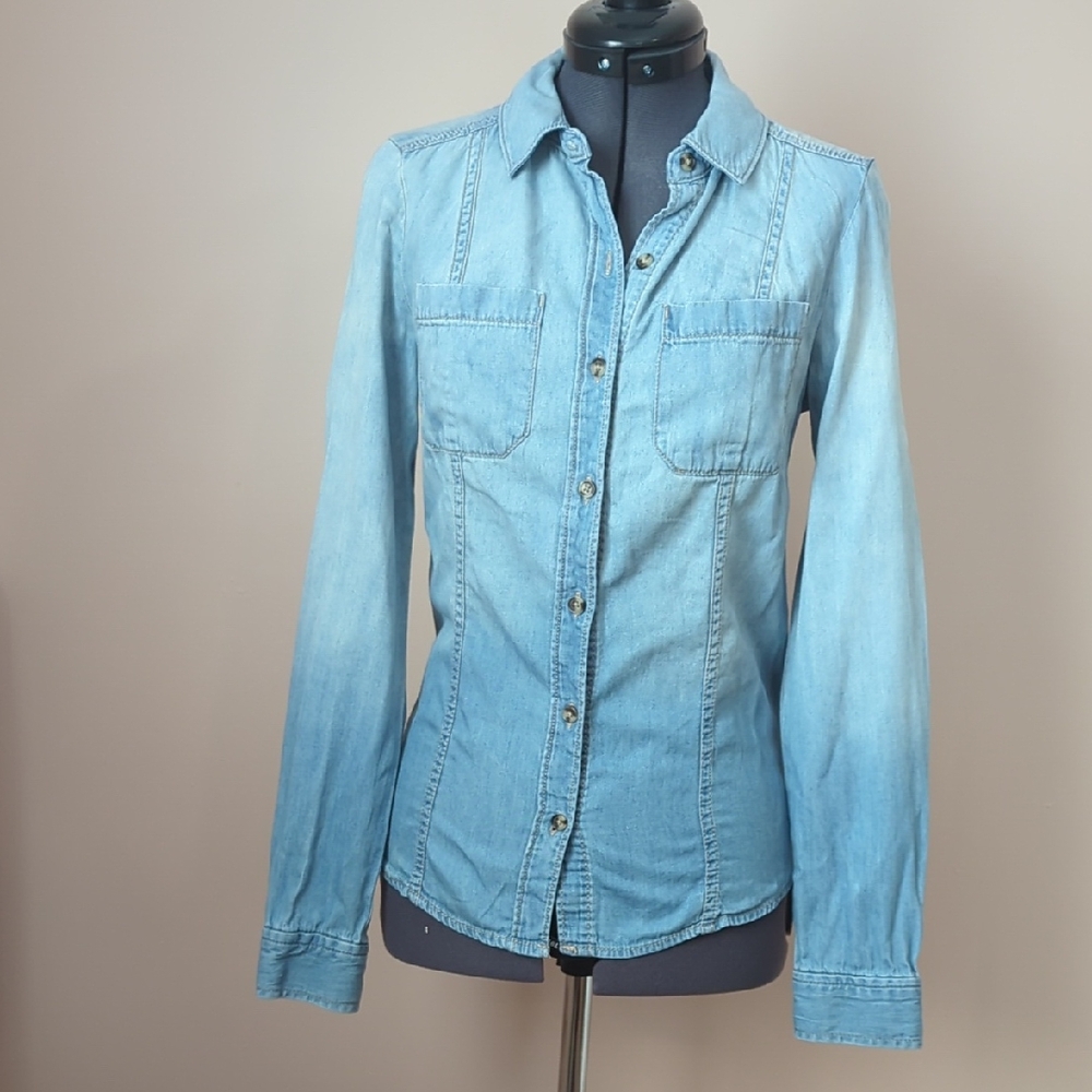 LC Lauren Conrad Light Blue Button-Down Shirt